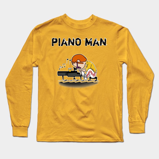 Piano man Long Sleeve T-Shirt by Yadh10